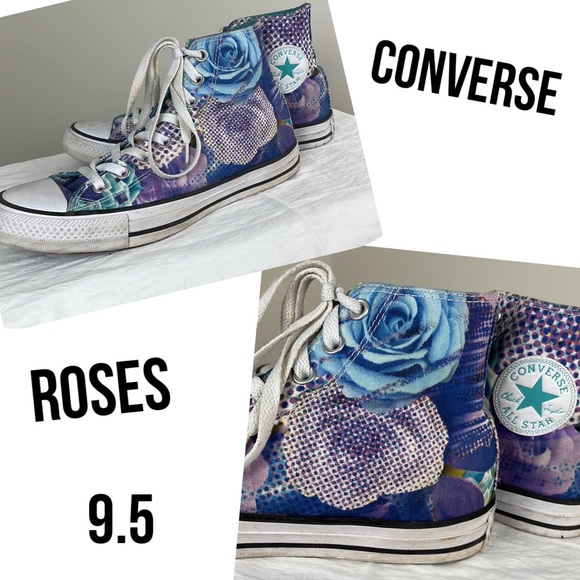 Converse Shoes - Converse High Tops ROSES 🌹 size 9.5